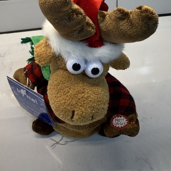 Vtg Dan Dee Reindeer Moose Plush Plays Jingle Bell Rock Melody Toy Sings Dances - Picture 5 of 16